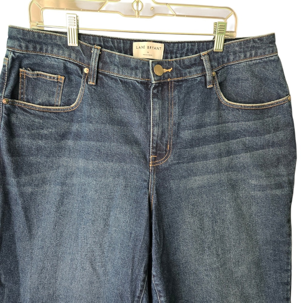 Lane Bryant Mid-Rise Boyfriend Capri‎ Jeans Dark Wash Blue Size 14 Denim Pants